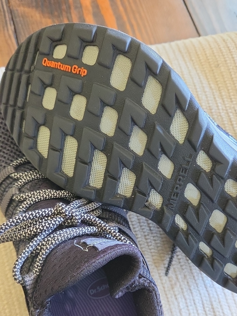 Merrell Womens Black and Gray Quantum Grip Athletic Shoe
